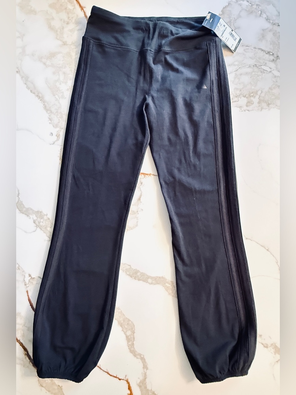 NWT Adidas Girls Black Cotton Stretch Balloon Leg Pants Size L (14)